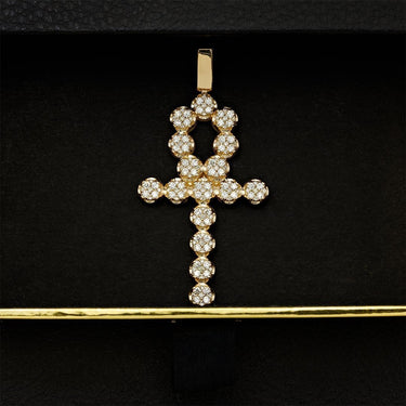 Diamond Ankh Pendant in 14k Yellow Gold 3.25 Ctw
